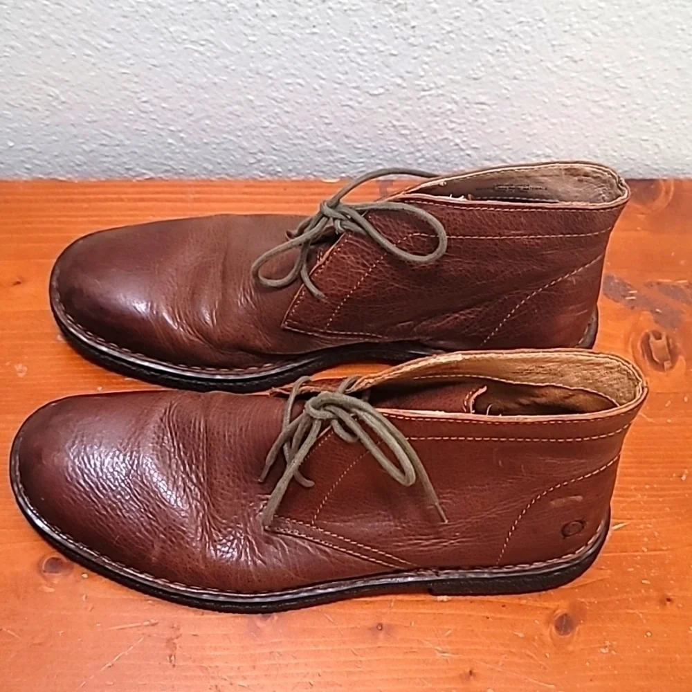 Born Chukka Boots Mens 10 Brown Leather Lace Up Desert Boots Casual Shoes